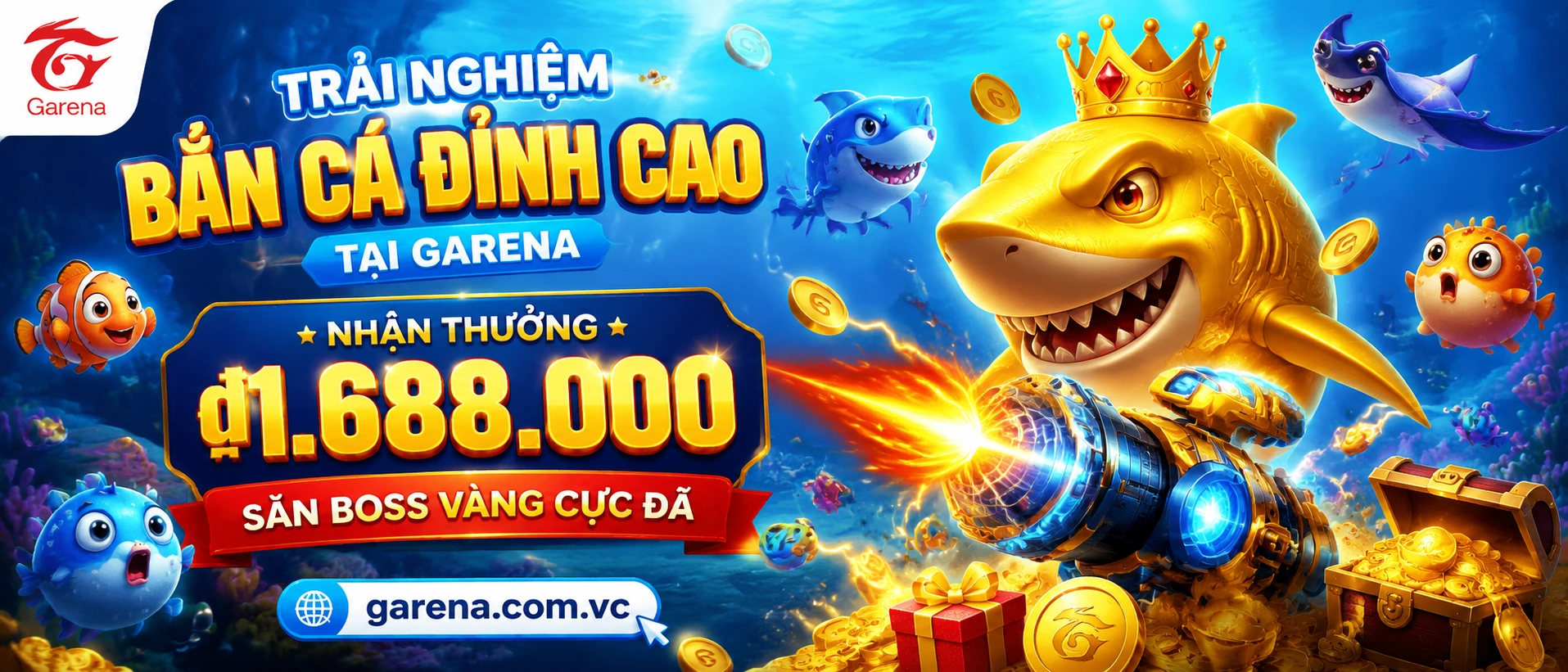 Bắn Cá Garena giao diện sảnh game bắn cá trên mobile